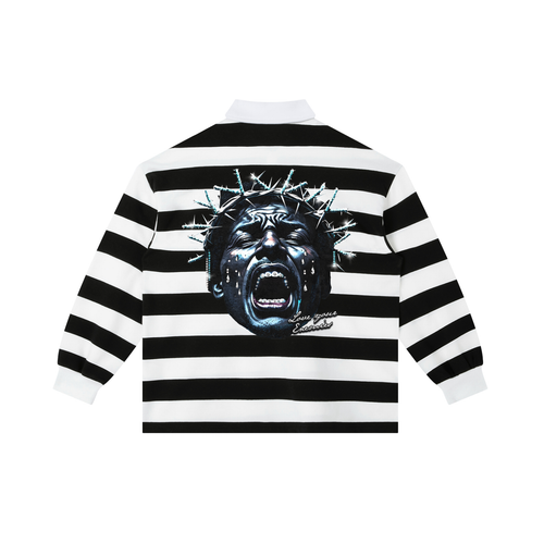 Color Block Stripe Polo Shirt