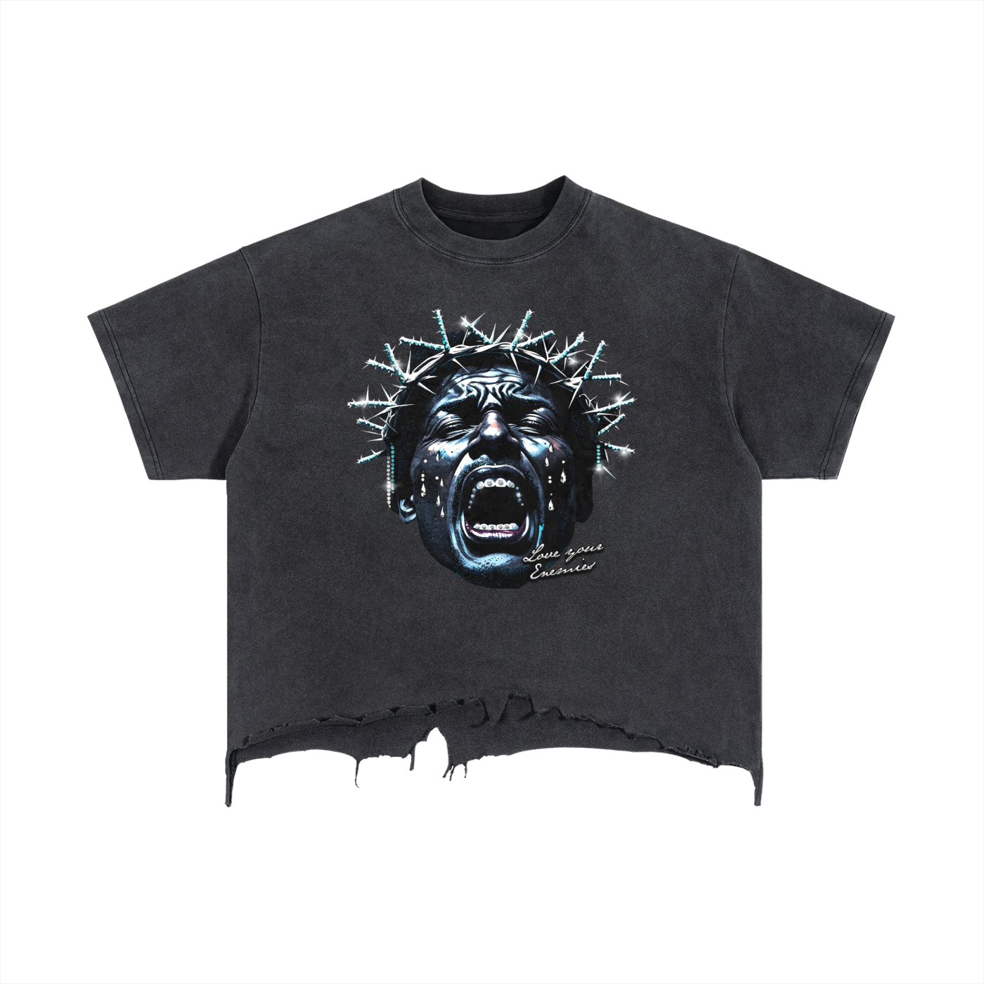 Vintage Wash Boxy Distressed Hem T-Shirt