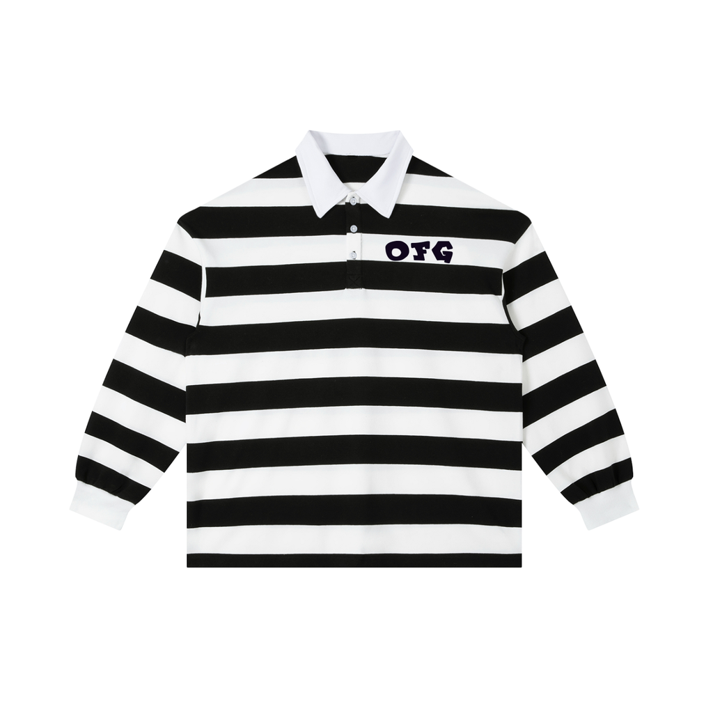Color Block Stripe Polo Shirt