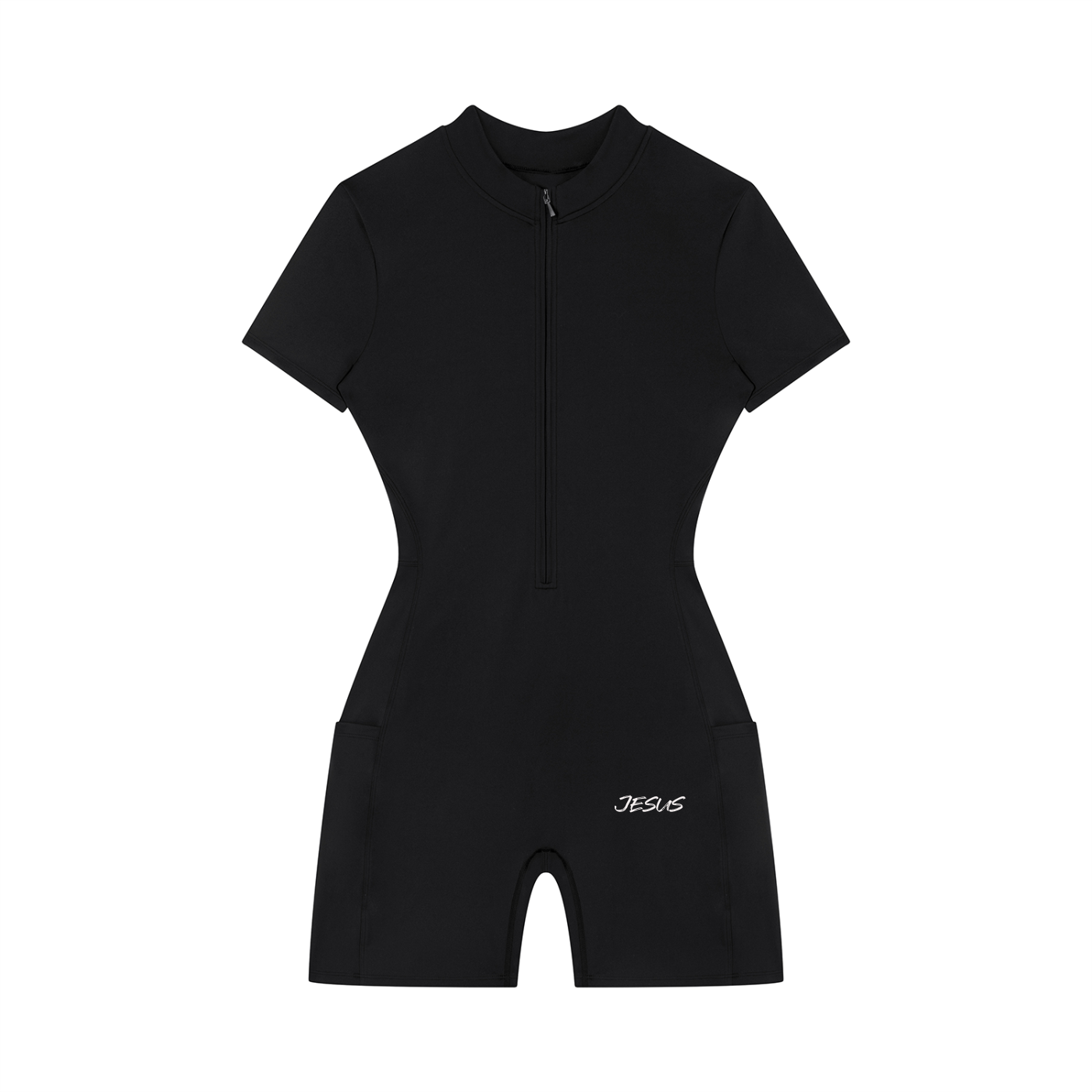 Women's Quarter-Zip Short Sleeve Romper